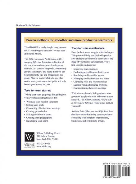 The Wilder Nonprofit Field Guide to Developing Effective Teams