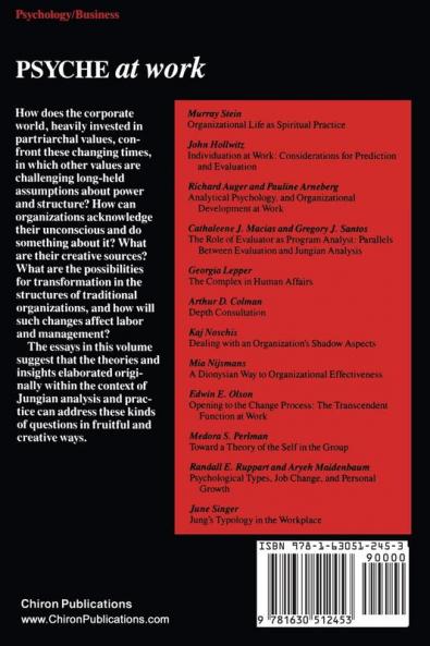 The Psyche at Work: Workplace Applications of Jungian Analytical Psychology