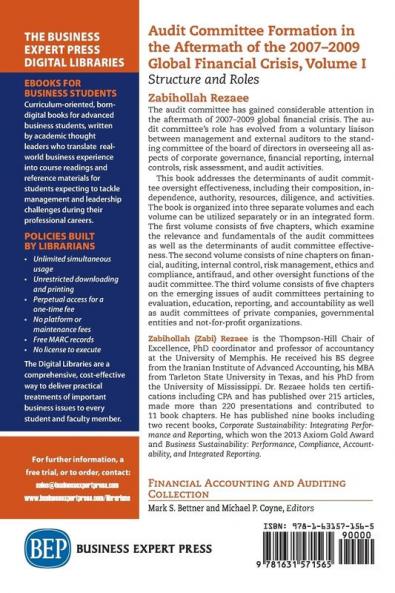 Audit Committee Formation in the Aftermath of 2007-2009 Global Financial Crisis Volume I