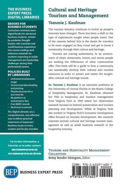 Cultural and Heritage Tourism and Management