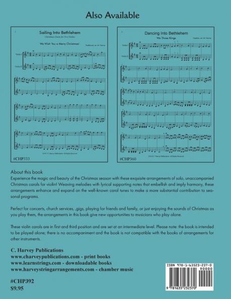 Following the Star Solo Christmas Carol Arrangements for Unaccompanied Violin