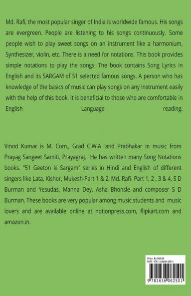 Md. RAFI 51 SONGS' SARGAM Part-2: Songs' Lyrics in English and Notations in SRGM
