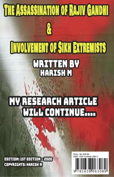 The Assassination of Rajiv Gandhi &amp;amp; Involvement of Sikh Extremists