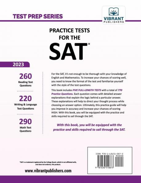 Practice Tests For The SAT (Test Prep Series)
