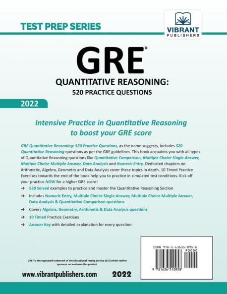GRE Quantitative Reasoning: 520 Practice Questions (Test Prep Series)