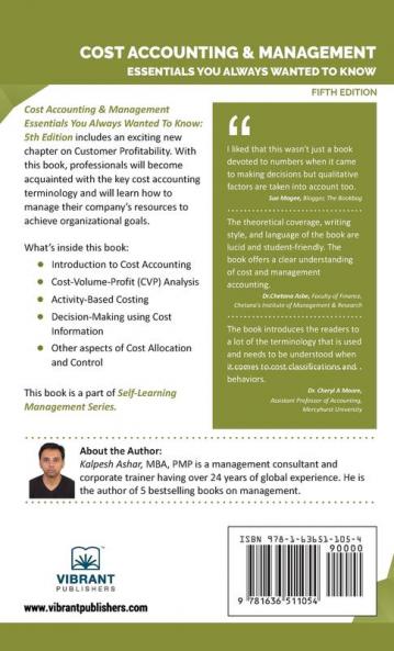 Cost Accounting and Management Essentials You Always Wanted To Know