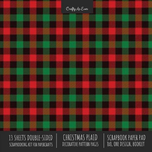 Christmas Plaid Scrapbook Paper Pad 8x8 Scrapbooking Kit for Cardmaking Gifts DIY Crafts Printmaking Papercrafts Holiday Decorative Pattern Pages