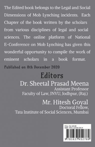 Mob Lynching: Legal And Social Dimensions
