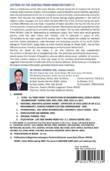 LETTERS TO THE HONOURABLE PRIME MINISTER PART 1 C : SUGGESTIONS FOR MAKING INDIA A CRIME & POVERTY FREE COUNTRY