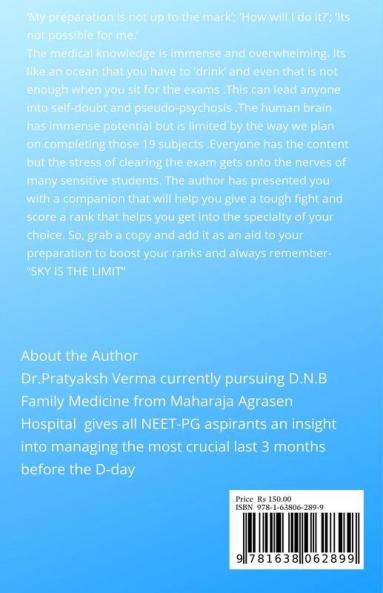 How To Crack Neet-Pg In 3 Months Without Losing Your Mind A Book For Medical Pg Aspirants On How To Give A Tough Fight During This Last Phase Of Preparation.