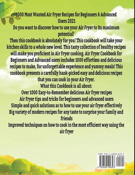 1000 Air Fryer Cookbook for Beginners and Advanced Users: Easy & Delicious Recipes for smart people