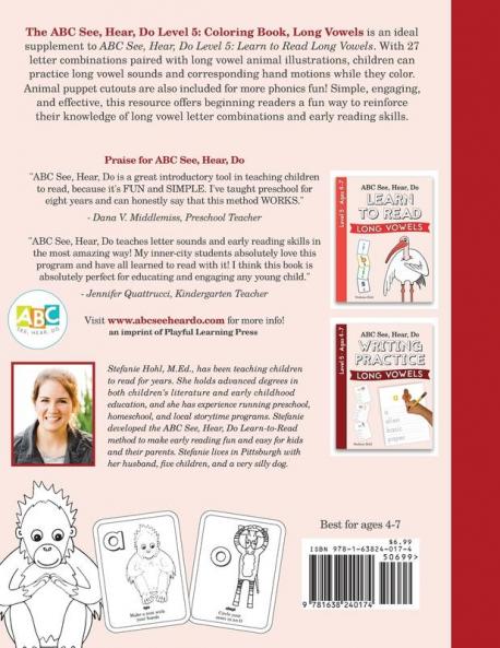 ABC See Hear Do Level 5: Coloring Book Long Vowels