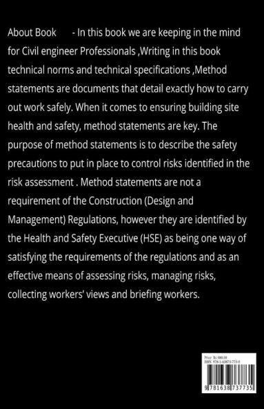 METHOD STATEMENT BOOK: FOR CIVIL ENGINEER PROFESSIONALS