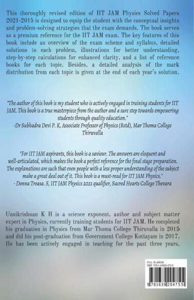 Iit Jam Physics: Solved Papers 2021-2015