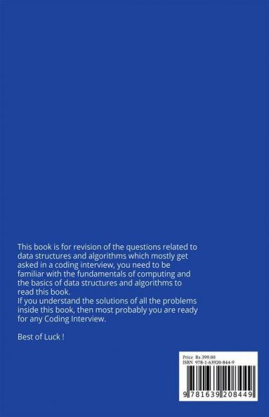 Algorithms Last Minute Codes For Coding Interview: Algorithms Revision Questions For Cracking The Coding Interview