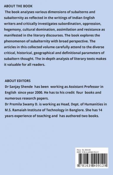 Mapping Postcolonial And Subaltern Perspectives : A Reading Through Indian Literary Texts