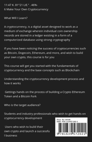 Cryptocurrency: Make Your Own Cryptocurrency