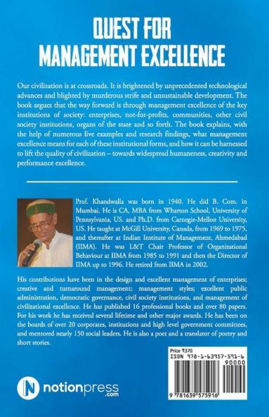 Quest For Management Excellence : Compassion Creativity And Competence For Social Transformation