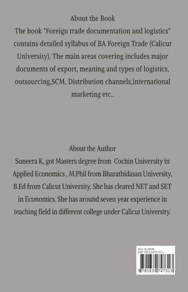 Foreign Trade Documentation And Logistics