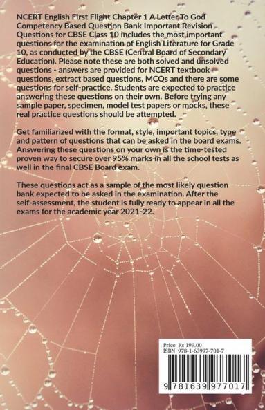 Class 10 English Ncert First Flight Chapter 1 Competency Based Question Bank A Letter To God : Cbse Grade 10 English Literature Important Questions Answers Quick Revision