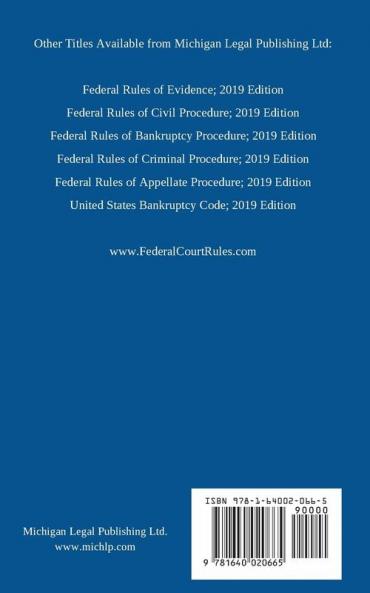 North Carolina Rules of Evidence; 2019 Edition