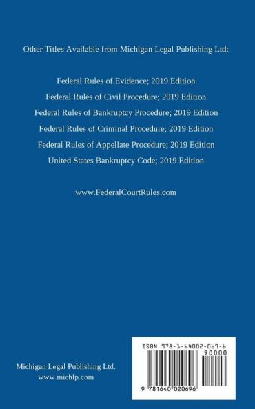 Ohio Rules of Evidence; 2019 Edition