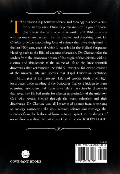 Origins of the Universe Life and Species: New Perspectives from Science and Theology
