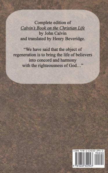 Calvin's Book on the Christian Life