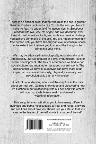 Emotional Freedom with No Fear No Anger and No Insecurity
