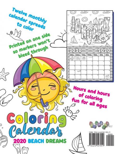 Coloring Calendar 2020 Beach Dreams