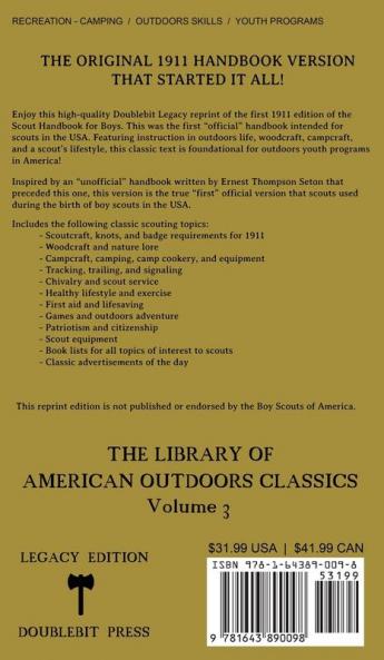 The Boy Scouts' First Handbook For Boys (Legacy Edition): The Original 1911 Version: 3 (Library of American Outdoors Classics)