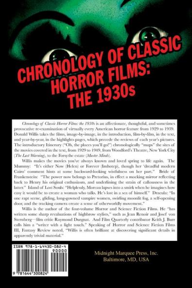 Chronology of Classic Horror Films: The 1930s