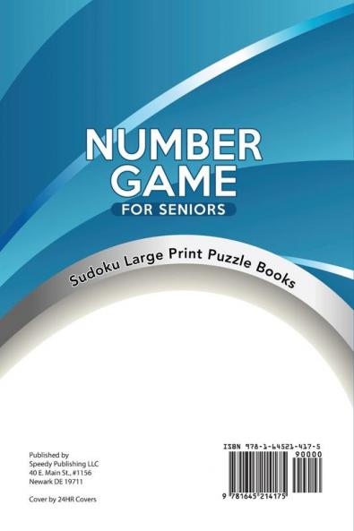 Number Game for Seniors Sudoku Large Print Puzzle Books