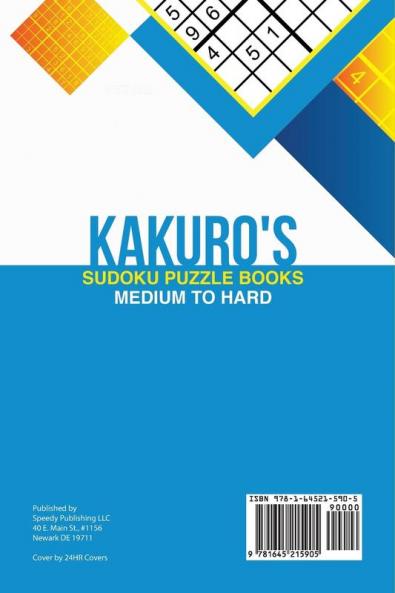 Kakuro's Sudoku Puzzle Books Medium to Hard
