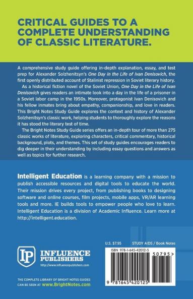 Study Guide to One Day in the Life of Ivan Denisovich by Alexander Solzhenitsyn