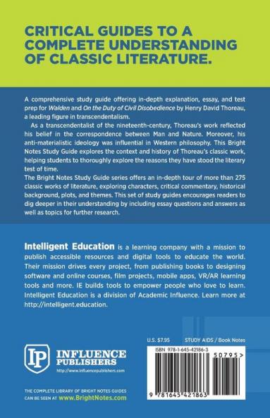 Study Guide to Walden and On the Duty of Civil Disobedience by Henry David Thoreau