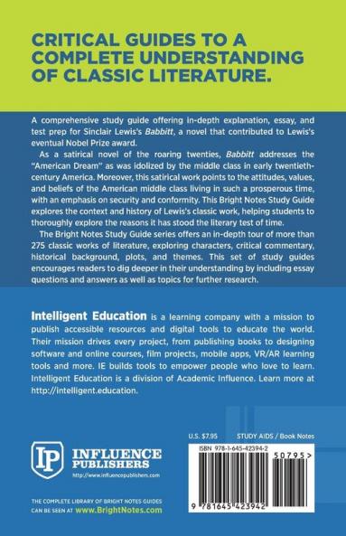 Study Guide to Babbitt by Sinclair Lewis