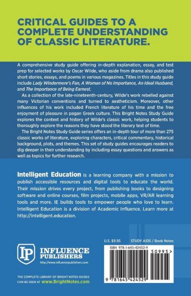 Study Guide to The Importance of Being Earnest and Other Works by Oscar Wilde