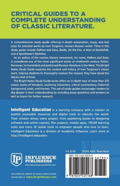 Study Guide to Fathers and Sons and Other Works by Ivan Turgenev
