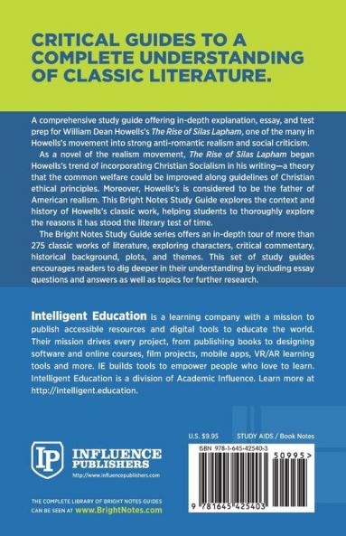 Study Guide to The Rise of Silas Lapham by William Dean Howells