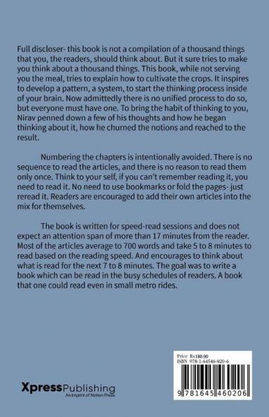 A Thousand Things to Think About