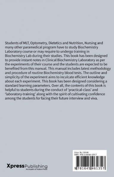 Clinical Biochemistry-Student’s Laboratory Manual [For Diploma UG & PG Students]