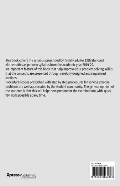 Applications Of Matrices And Determinants: First Volume Of The 12Th Standard Mathematics Solution Book Series