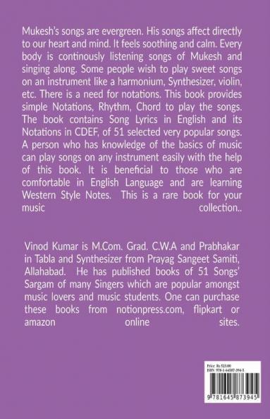 MUKESH Songs Western Notes