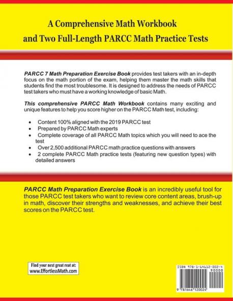 PARCC 7 Math Preparation Exercise Book: A Comprehensive Math Workbook and Two Full-Length PARCC 7 Math Practice Tests