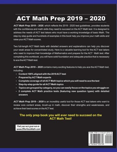 ACT Math Prep 2019 - 2020: Step-By-Step ACT Math Study Guide