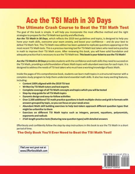 Ace the TSI Math in 30 Days: The Ultimate Crash Course to Beat the TSI Math Test