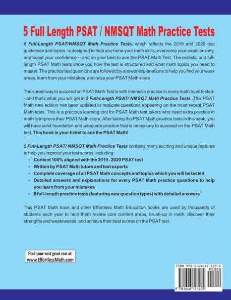 5 Full Length PSAT / NMSQT Math Practice Tests: The Practice You Need to Ace the PSAT Math Test