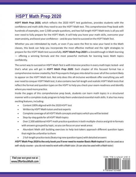 HSPT Math Prep 2020: A Comprehensive Review and Step-By-Step Guide to Preparing for the HSPT Math Test