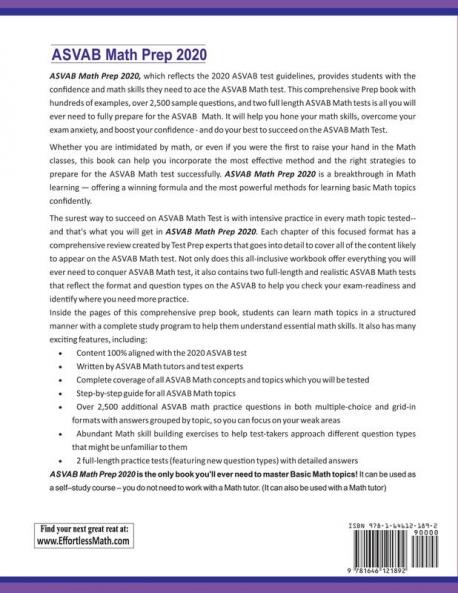 ASVAB Math Prep 2020: A Comprehensive Review and Step-By-Step Guide to Preparing for the ASVAB Math Test